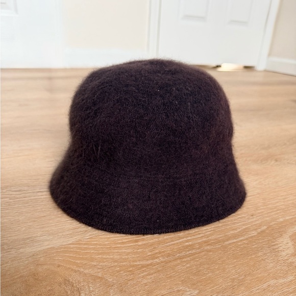 Vintage Women’s Dark Brown Angora Blend Winter Bucket Hat | Classic Warm Hat - Picture 2 of 5